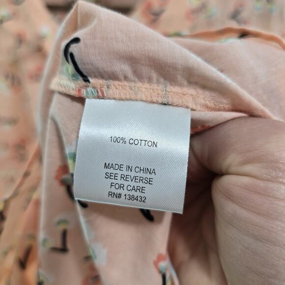 ModCloth Shirt Womens 3X Light Pink Tank Top Floral Button Up Cotton Mod Cloth - Picture 8 of 10